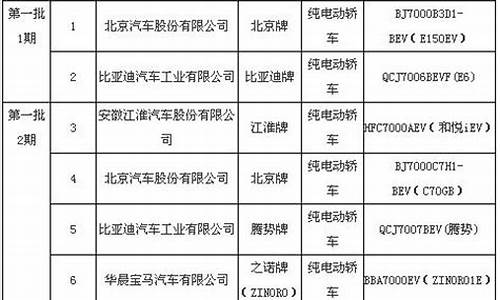 新能源汽车品类,新能源汽车产品目录